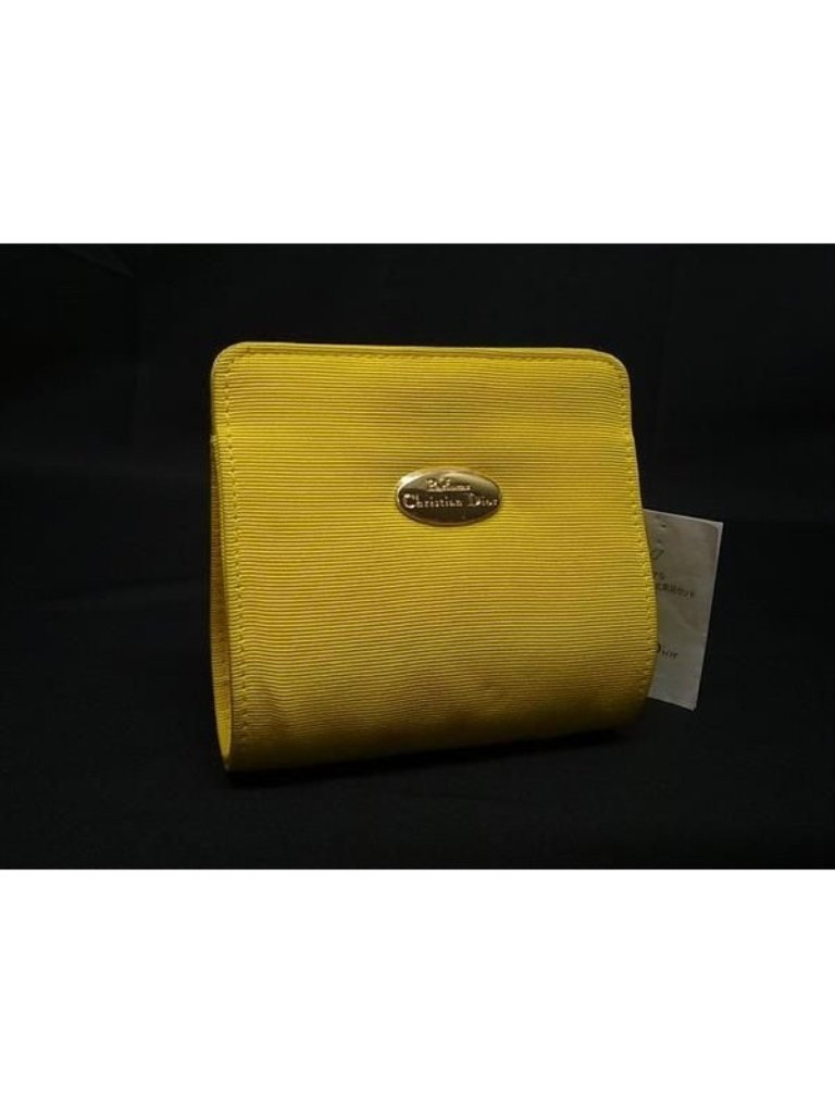 Dior Canvas Mirror Makeup Pouch Multi Yellow